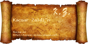 Kacsar Zalán névjegykártya